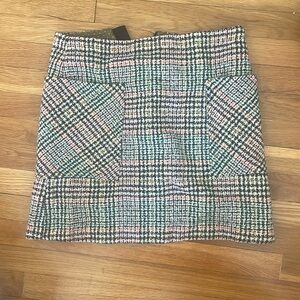 Anthropologie Maeve plaid tweed mini skirt